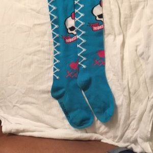Monster High Skull and Faux Laces Tall Socks